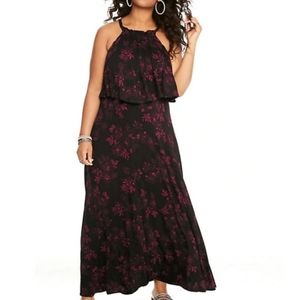 Torrid Floral High Neck Jersey Maxi Dress PLUS 0X EUC 11342876